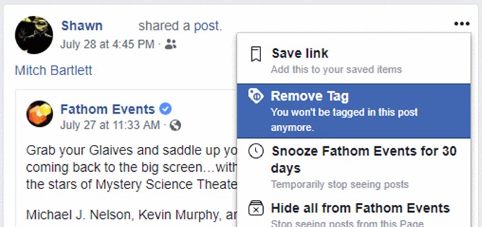 Cara menghapus tag dari Facebook 